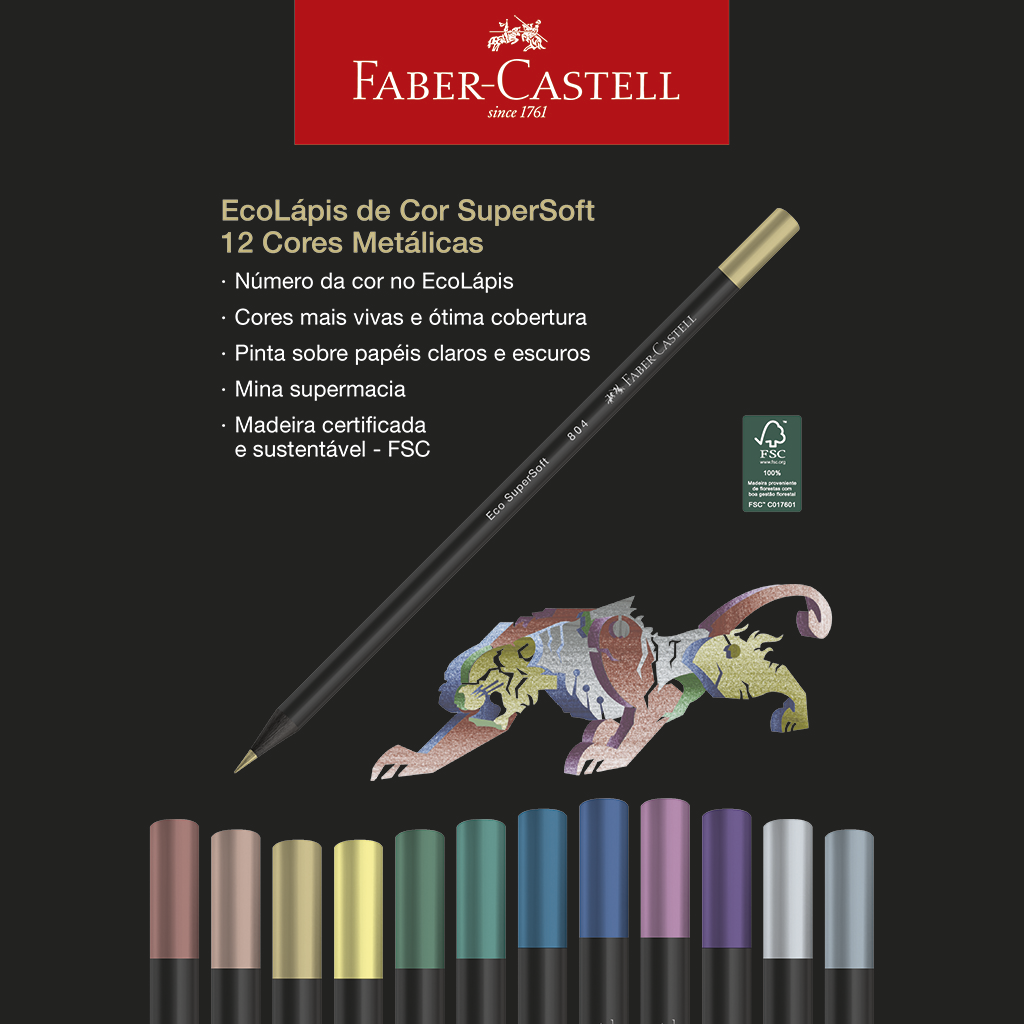 Lápis de Cor 12 Cores SuperSoft, Neon, Pastel, Faber-Castell - CX 1 UN -  Loja Faber-Castell Oficial - Entrega para Todo Brasil.